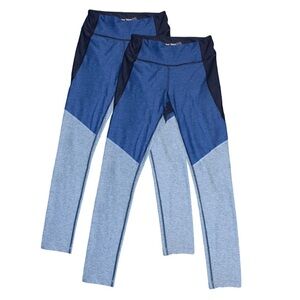 Set of 2 Outdoor Voices 7/8 Leggings Size Small Color Block Blue Gray Colorblock